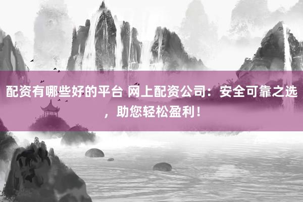 配资有哪些好的平台 网上配资公司：安全可靠之选，助您轻松盈利！