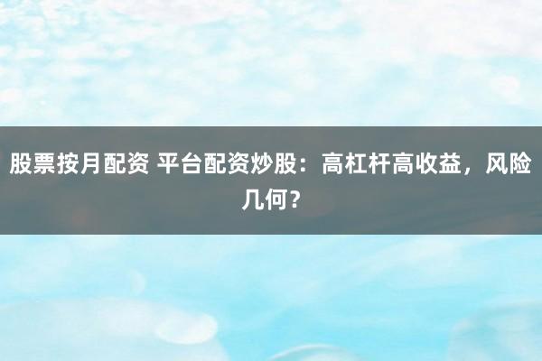股票按月配资 平台配资炒股：高杠杆高收益，风险几何？
