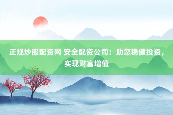 正规炒股配资网 安全配资公司：助您稳健投资，实现财富增值