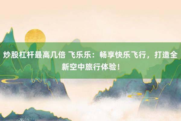 炒股杠杆最高几倍 飞乐乐：畅享快乐飞行，打造全新空中旅行体验！